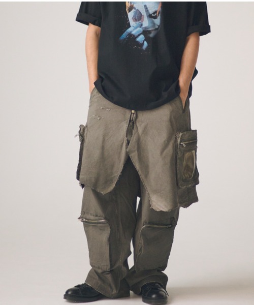 ADAM PATEK(アダムパテック)の「ADAMPATEK/grunge layered Cargo Pants/レイヤードカーゴパンツ(その他パンツ・メンズ・カーキ・FREE)」の1枚目の写真