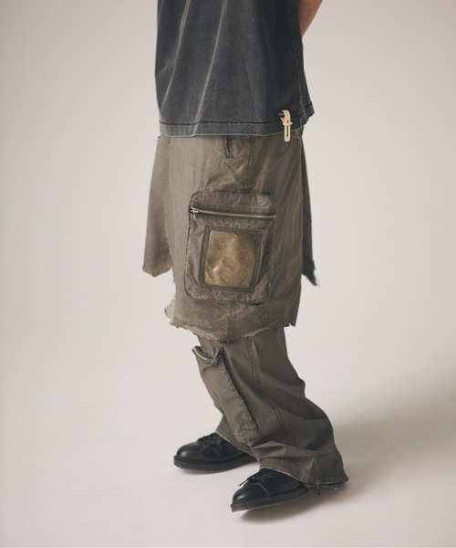 ADAM PATEK(アダムパテック)の「ADAMPATEK/grunge layered Cargo Pants/レイヤードカーゴパンツ(その他パンツ・メンズ・カーキ・FREE)」の9枚目の写真