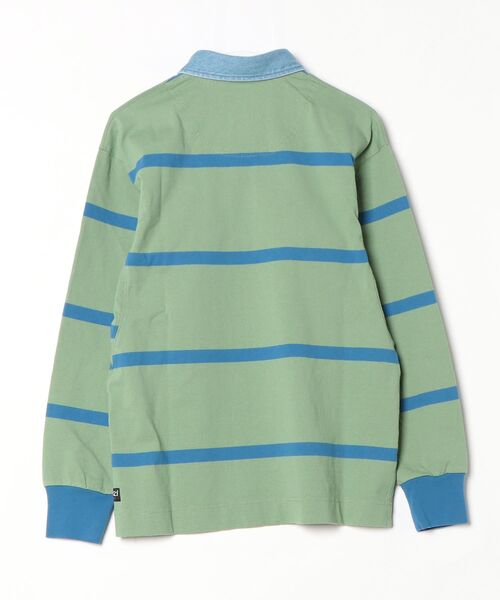 Gramicci（グラミチ）の「LANGDON RUGBY SHIRT / ラングドンラグビーシャツ Gramicci グラミチ（Tシャツ/カットソー・メンズ・オリーブ/ヘザーグレー・S/M/L/XL/XXL）」の3枚目の写真