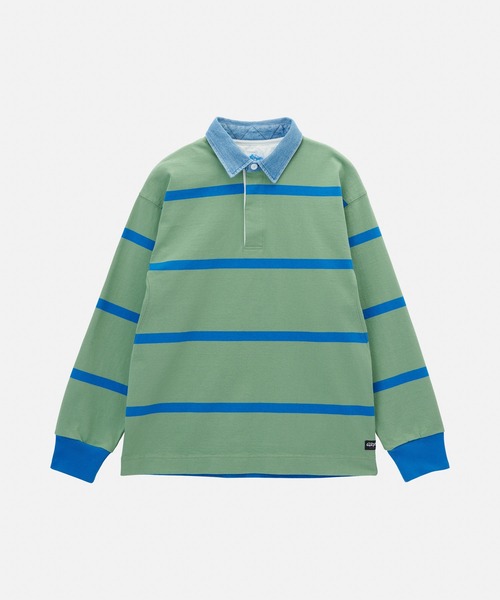 Gramicci（グラミチ）の「LANGDON RUGBY SHIRT / ラングドンラグビーシャツ Gramicci グラミチ（Tシャツ/カットソー・メンズ・オリーブ/ヘザーグレー・S/M/L/XL/XXL）」の10枚目の写真