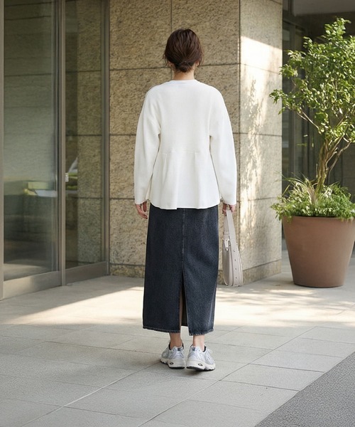STYLE DELI(スタイルデリ)の「【LUXE】セット対応◆Wジップペプラムトップス(ニット/セーター・レディース・ホワイト/ブラック・FREE)」の11枚目の写真