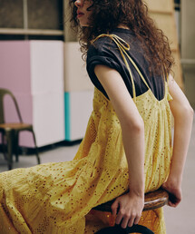 Freada（フリーダ）の「Freada/フリーダ インドシフリティアード肩リボンキャミドレス/キャミワンピース（ワンピース）」