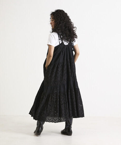 Freada（フリーダ）の「Freada/フリーダ インドシフリティアード肩リボンキャミドレス（ワンピース・レディース・ブラック/ホワイト/イエロー・ONE SIZE）」の16枚目の写真