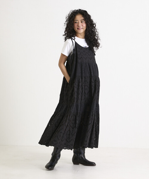 Freada（フリーダ）の「Freada/フリーダ インドシフリティアード肩リボンキャミドレス（ワンピース・レディース・ブラック/ホワイト/イエロー・ONE SIZE）」の20枚目の写真