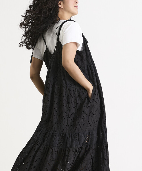 Freada（フリーダ）の「Freada/フリーダ インドシフリティアード肩リボンキャミドレス（ワンピース・レディース・ブラック/ホワイト/イエロー・ONE SIZE）」の11枚目の写真