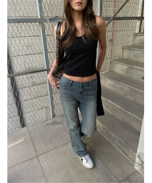 BLACKUP（ブラックアップ）の「[B-DENIM] LOW VINTAGE STRAIGHT JEANS 052（デニムパンツ・レディース・ブルー/ライトブルー・LARGE/SMALL/MEDIUM）」の6枚目の写真
