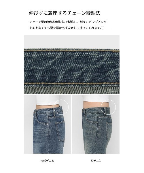 BLACKUP（ブラックアップ）の「[B-DENIM] LOW VINTAGE STRAIGHT JEANS 052（デニムパンツ・レディース・ブルー/ライトブルー・LARGE/SMALL/MEDIUM）」の13枚目の写真