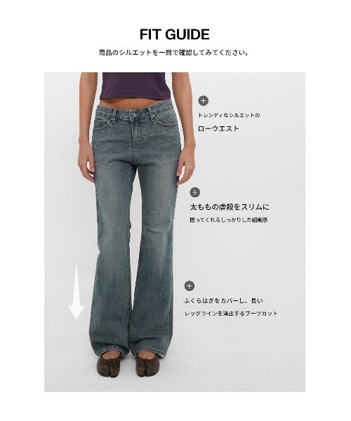 BLACKUP（ブラックアップ）の「[B-DENIM] LOW VINTAGE STRAIGHT JEANS 052（デニムパンツ・レディース・ブルー/ライトブルー・LARGE/SMALL/MEDIUM）」の10枚目の写真