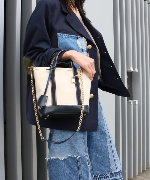 Scrap Book（スクラップブック）の「【atneK】キャンバスチェーンショルダー（ショルダーバッグ・レディース・ホワイト・FREE）」の8枚目の写真