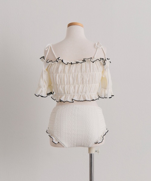 OLIVE des OLIVE（オリーブデオリーブ）の「レースシャーリングswimwear（水着・レディース・ブラック/アイボリー・FREE）」の8枚目の写真