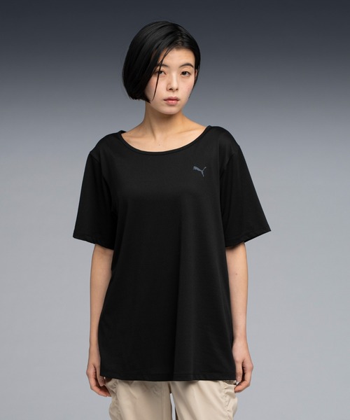 PUMA(プーマ)の「PUMA プーマ ウィメンズ トレーニング TAD バックオープン 半袖 Tシャツ(Tシャツ/カットソー・レディース・ブラック/オフホワイト・X-LARGE/LARGE/MEDIUM/SMALL)」の2枚目の写真