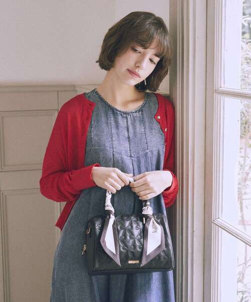 Maison de FLEUR（メゾンドフルール）の「スカーフ付きリボンキルティング2Wayボストン（ボストンバッグ・レディース・アイボリー/ブラック/ピンク・FREE）」の22枚目の写真