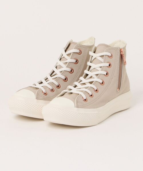 CONVERSE（コンバース）の「converse コンバース ALL STAR LIGHT PLTS PG Z HI レディーススニーカー 厚底 ハイカット(オールスターライトPLTSPGZHI)（スニーカー・レディース・ベージュ/ブラック・22.5cm/23.0cm/23.5cm/24.0cm/24.5cm/25.0cm）」の2枚目の写真