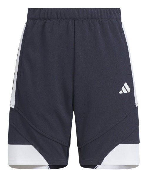 adidas(アディダス)の「アディダス adidas エッセンシャルズ レギュラーフィット カラー ブロッキング ダブルニット ショーツ(その他パンツ・キッズ・ブラック×レッド/ネイビー・160cm/120cm/140cm/130cm/150cm)」の1枚目の写真