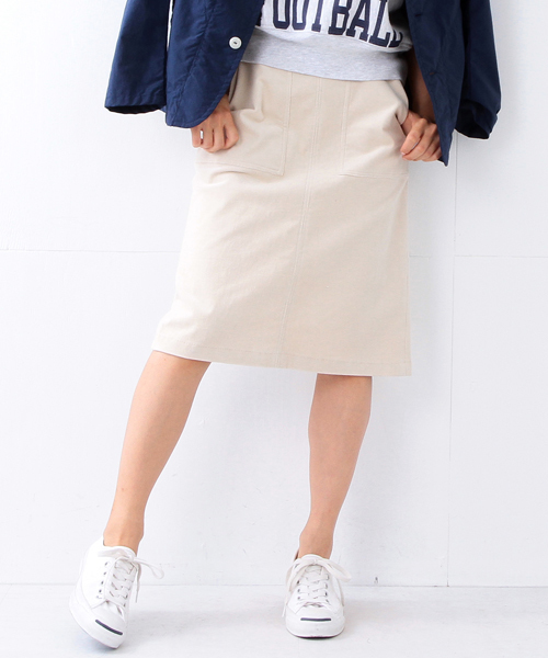 Ray BEAMS（レイビームス）の「◇【ラブリ着用】Ray BEAMS / ストレッチ コーデュロイ  タイトスカート（スカート・レディース・ベージュ/サックスブルー/キャメル・0/1）」の5枚目の写真
