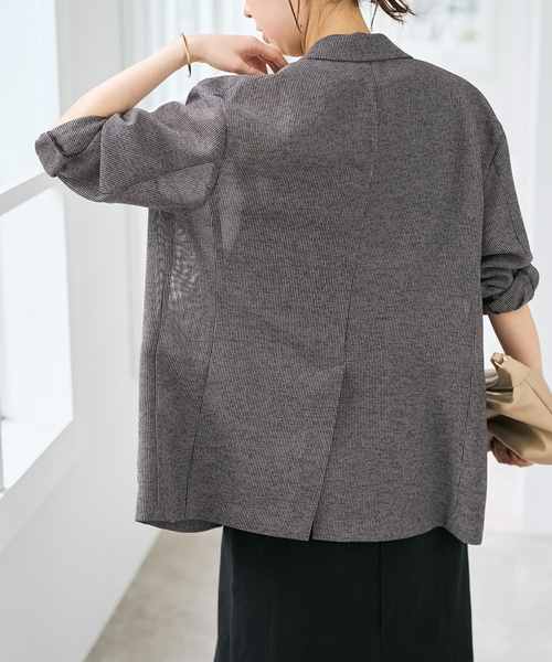 spick＆span カラミルーズジャケット　38 スピックアンドスパン 手洗い可》ブラーカラミ ルーズジャケット（その他アウター）｜Spick