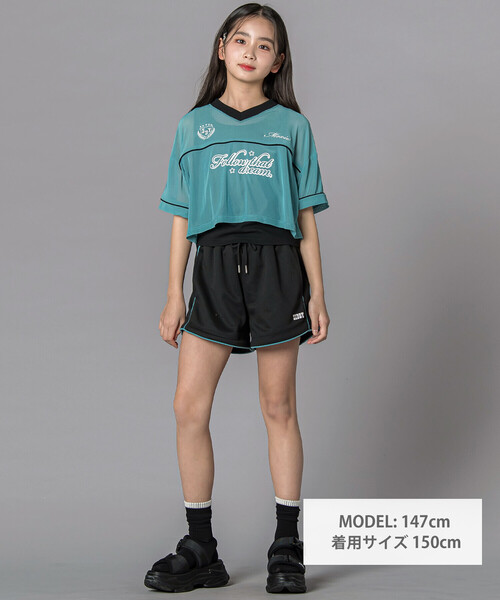 ZIDDY（ジディ）の「グロウスポMIX・チュールタンクSET(130~160cm)（セットアップ・キッズ・ブラック/グリーン・140cm/130cm/150cm/FREE）」の4枚目の写真