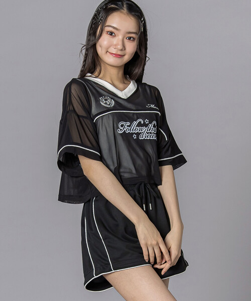 ZIDDY（ジディ）の「グロウスポMIX・チュールタンクSET(130~160cm)（セットアップ・キッズ・ブラック/グリーン・140cm/130cm/150cm/FREE）」の6枚目の写真