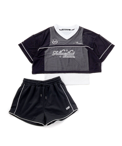 ZIDDY（ジディ）の「グロウスポMIX・チュールタンクSET(130~160cm)（セットアップ・キッズ・ブラック/グリーン・140cm/130cm/150cm/FREE）」の8枚目の写真