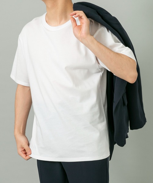 URBAN RESEARCH ROSSO MEN（アーバンリサーチロッソメン）の「『XLサイズあり』『UR TECH』汗ジミ防止クルーネックTシャツ（Tシャツ/カットソー・メンズ・ネイビー/ホワイト系その他/ホワイト/ブラック/ブラック系その他/グレー・X-LARGE/LARGE/MEDIUM/SMALL）」の9枚目の写真