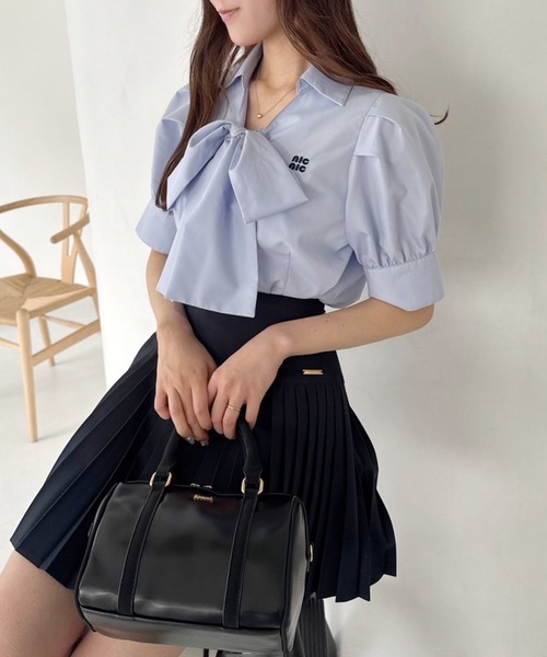 one after another NICE CLAUP（ワンアフターアナザーナイスクラップ）の「【リバイバル】刺繍入りボウタイリボンブラウス（シャツ/ブラウス・レディース・オフホワイト/サックスブルー/グレー/ドット・FREE）」の22枚目の写真
