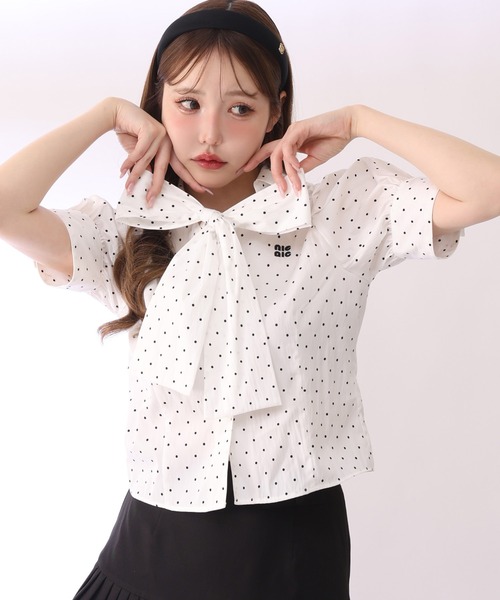 専用 訳あり 刺繍 クラシカル レトロ リボンブラウス 肌色系 セール】【リバイバル】刺繍入りボウタイリボンブラウス（シャツ