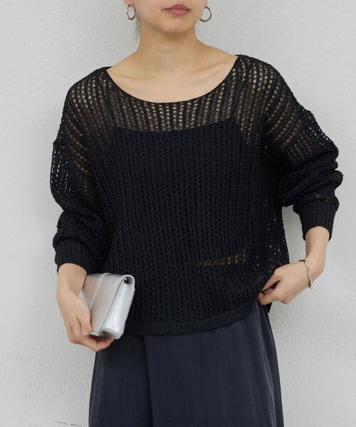 GALLARDAGALANTE(ガリャルダガランテ)の「レーシーメッシュニット(パーカー・レディース・グレー/ブラック/ホワイト・FREE)」の10枚目の写真