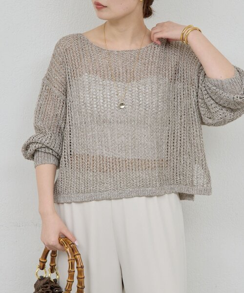 GALLARDAGALANTE(ガリャルダガランテ)の「レーシーメッシュニット(パーカー・レディース・グレー/ブラック/ホワイト・FREE)」の18枚目の写真