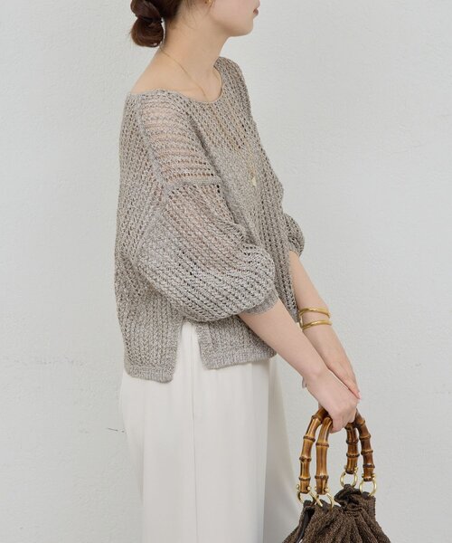 GALLARDAGALANTE(ガリャルダガランテ)の「レーシーメッシュニット(パーカー・レディース・グレー/ブラック/ホワイト・FREE)」の19枚目の写真