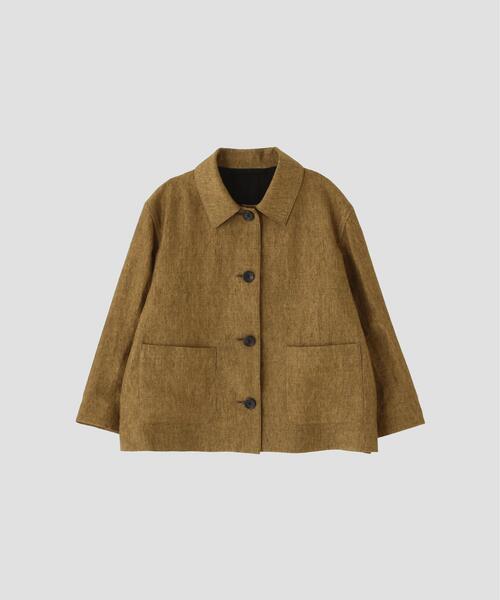 MARGARET HOWELL（マーガレットハウエル）の「FADED LINEN（ブルゾン・レディース・ブルー/ブラウン・2/1）」の4枚目の写真