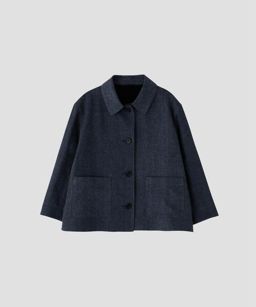 MARGARET HOWELL（マーガレットハウエル）の「FADED LINEN（ブルゾン・レディース・ブルー/ブラウン・2/1）」の8枚目の写真