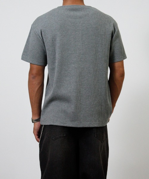 NYLAUS(ナイラス)の「【Nylaus】ヘンリーネック ワッフル 半袖Tシャツ 無地 ストレッチ(Tシャツ/カットソー・メンズ・杢グレー/ホワイト/ブラック・L/LL/M)」の20枚目の写真