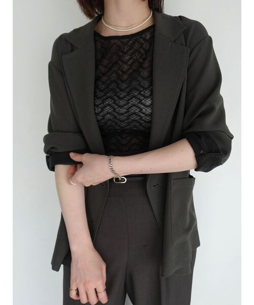 LAGUNAMOON(ラグナムーン)の「ドロストレースカットトップス 【夏服】 【レイヤードトップス】【シアーシャツ】(シャツ/ブラウス・レディース・ブラック/アイボリー/ミント・FREE)」の21枚目の写真
