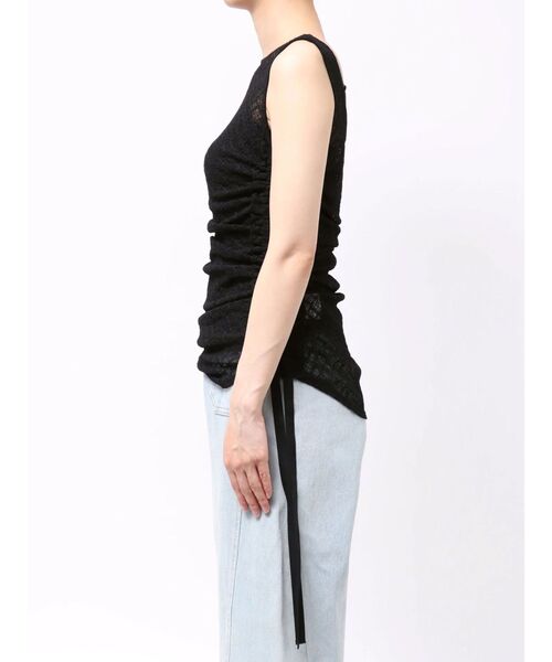 LAGUNAMOON(ラグナムーン)の「ドロストレースカットトップス 【夏服】 【レイヤードトップス】【シアーシャツ】(シャツ/ブラウス・レディース・ブラック/アイボリー/ミント・FREE)」の11枚目の写真