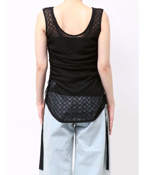 LAGUNAMOON(ラグナムーン)の「ドロストレースカットトップス 【夏服】 【レイヤードトップス】【シアーシャツ】(シャツ/ブラウス・レディース・ブラック/アイボリー/ミント・FREE)」の12枚目の写真