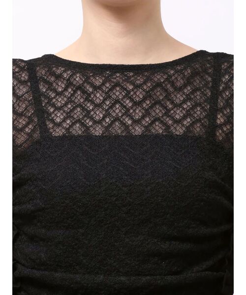 LAGUNAMOON(ラグナムーン)の「ドロストレースカットトップス 【夏服】 【レイヤードトップス】【シアーシャツ】(シャツ/ブラウス・レディース・ブラック/アイボリー/ミント・FREE)」の13枚目の写真