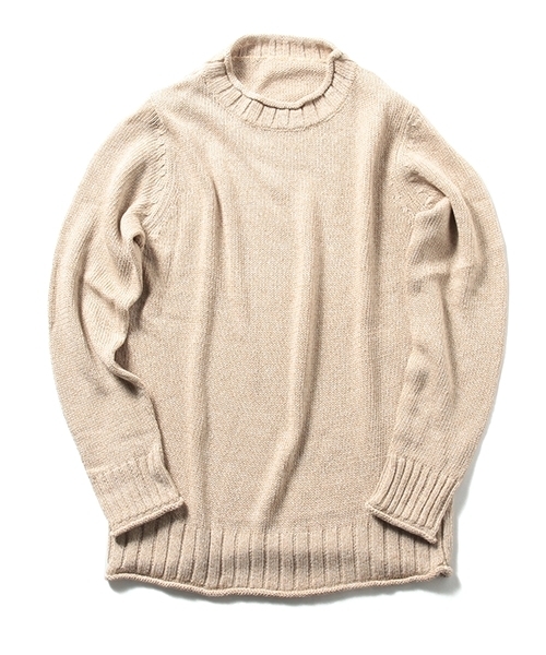 BEAMS LIGHTS Men's（ビームスライツ メンズ）の「BEAMS LIGHTS / ロールネックニット（ニット/セーター・メンズ・ベージュ/ネイビー・LARGE/SMALL/MEDIUM）」の2枚目の写真