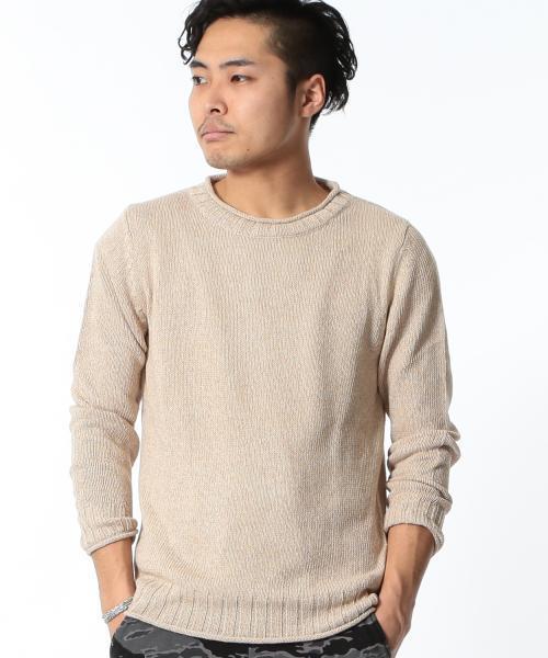 BEAMS LIGHTS Men's（ビームスライツ メンズ）の「BEAMS LIGHTS / ロールネックニット（ニット/セーター・メンズ・ベージュ/ネイビー・LARGE/SMALL/MEDIUM）」の4枚目の写真