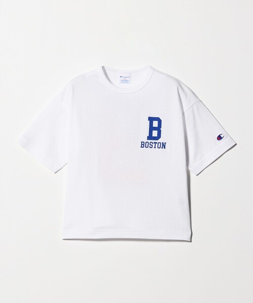Champion(チャンピオン)の「<Champion>ボストン ショートスリーブ Tシャツ / キッズ 110cm-130cm(Tシャツ/カットソー・キッズ・ライトブルー/ダークグレー/ホワイト・110cm/120cm/130cm)」の1枚目の写真