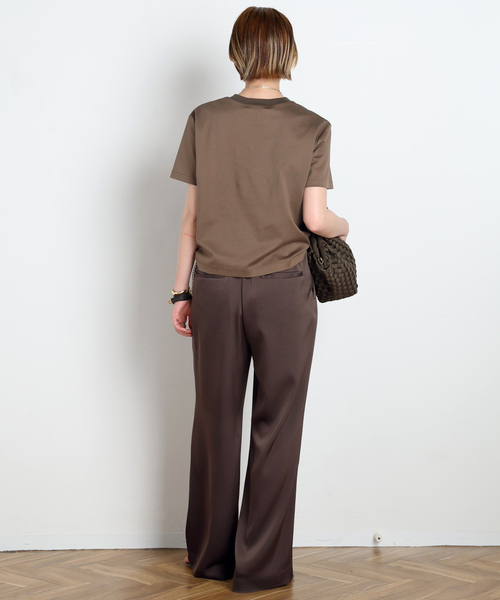 AP STUDIO（エーピーストゥディオ）の「ダブルサテンパンツ（スラックス・レディース・ブラウン/ネイビー・40/38/36/34）」の18枚目の写真