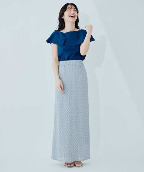 natural couture(ナチュラルクチュール)の「ストレッチレーススカート(スカート・レディース・サックスブルー/ピンク/オフホワイト・FREE)」の20枚目の写真