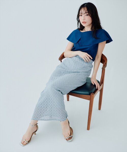 natural couture(ナチュラルクチュール)の「ストレッチレーススカート(スカート・レディース・サックスブルー/ピンク/オフホワイト・FREE)」の22枚目の写真