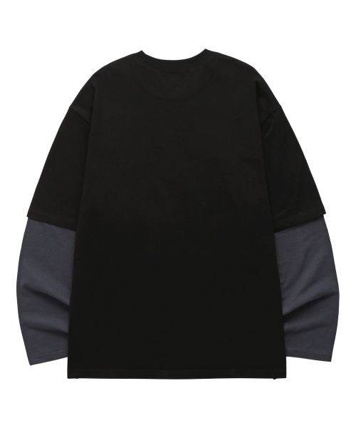 VANNWORKS(バンワークス)の「レイヤードBALANCEロングスリーブ(VVLL0227)ブラック/チャコール(Tシャツ/カットソー・メンズ・その他・SMALL/MEDIUM/LARGE/X-LARGE)」の2枚目の写真