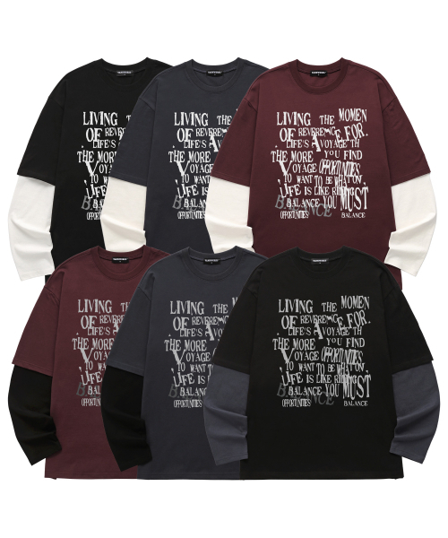 VANNWORKS(バンワークス)の「レイヤードBALANCEロングスリーブ(VVLL0227)ブラック/チャコール(Tシャツ/カットソー・メンズ・その他・SMALL/MEDIUM/LARGE/X-LARGE)」の5枚目の写真