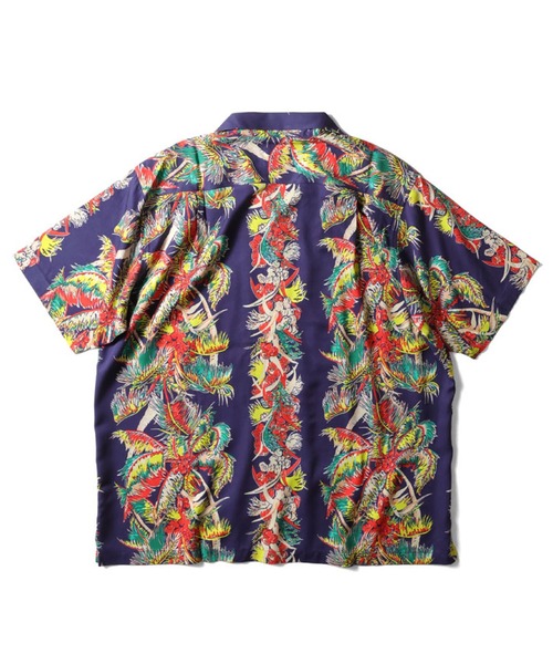 HOUSTON(ヒューストン)の「HOUSTON アロハシャツ(PALM TREE)(シャツ/ブラウス・メンズ・ブラック/ネイビー/ラベンダー・MEDIUM/LARGE/X-LARGE/XX-LARGE/SMALL)」の4枚目の写真