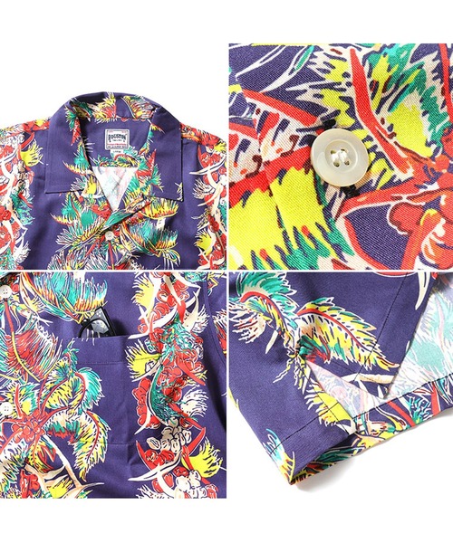HOUSTON(ヒューストン)の「HOUSTON アロハシャツ(PALM TREE)(シャツ/ブラウス・メンズ・ブラック/ネイビー/ラベンダー・MEDIUM/LARGE/X-LARGE/XX-LARGE/SMALL)」の5枚目の写真