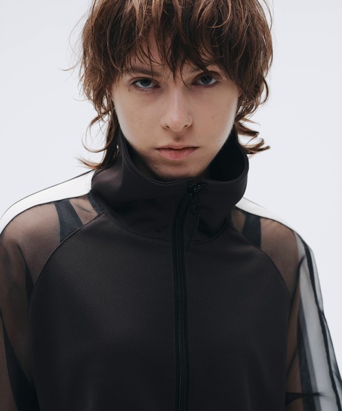 NOISE MAKER(ノイズメーカー)の「オーガンジースリーブショートトラックジャケット【MADE IN JAPAN】(ジャージ・レディース・ブラック/ホワイト・FREE)」の12枚目の写真