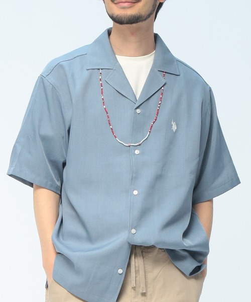 セール】U.S. POLO ASSN. (ユーエスポロアッスン) 開襟シャツ 半袖