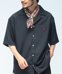 U.S. POLO ASSN. (ユーエスポロアッスン) 開襟シャツ 半袖 PLM62700 ワンポイント ロゴ刺繍 オープンカラー オーバーシャツ ユニセックス