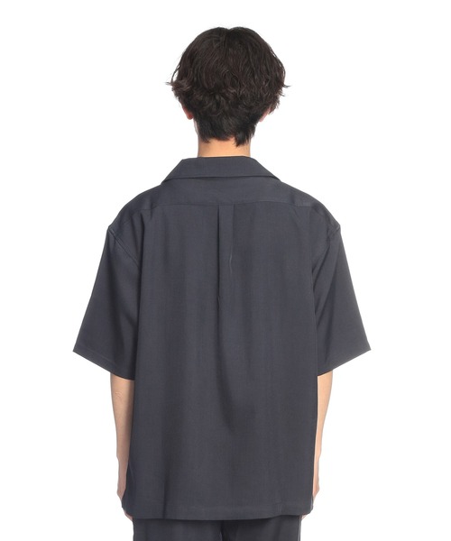 U.S. POLO ASSN.（ユーエスポロアッスン）の「U.S. POLO ASSN. (ユーエスポロアッスン) 開襟シャツ 半袖 PLM62700 ワンポイント ロゴ刺繍 オープンカラー オーバーシャツ ユニセックス（シャツ/ブラウス・メンズ・ブラック/ブルー/グレー・M/L/LL）」の8枚目の写真